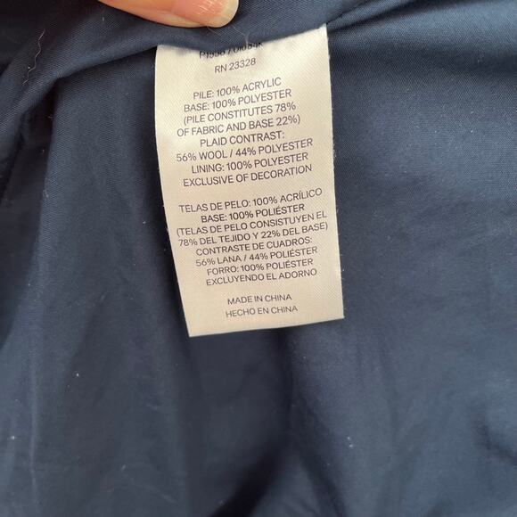 Pendleton Navy Sherpa Zip-Up Fleece Jacket with Stand Collar – Size S - Picture 8 of 8